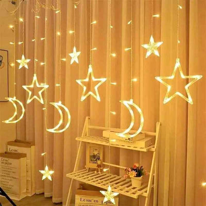 🌙الستار المضيئ لرمضان نجمة ⭐و هلال