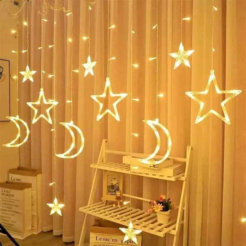 🌙الستار المضيئ لرمضان نجمة ⭐و هلال