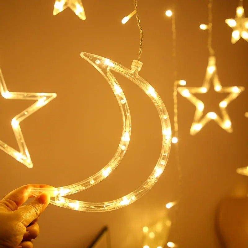 🌙الستار المضيئ لرمضان نجمة ⭐و هلال